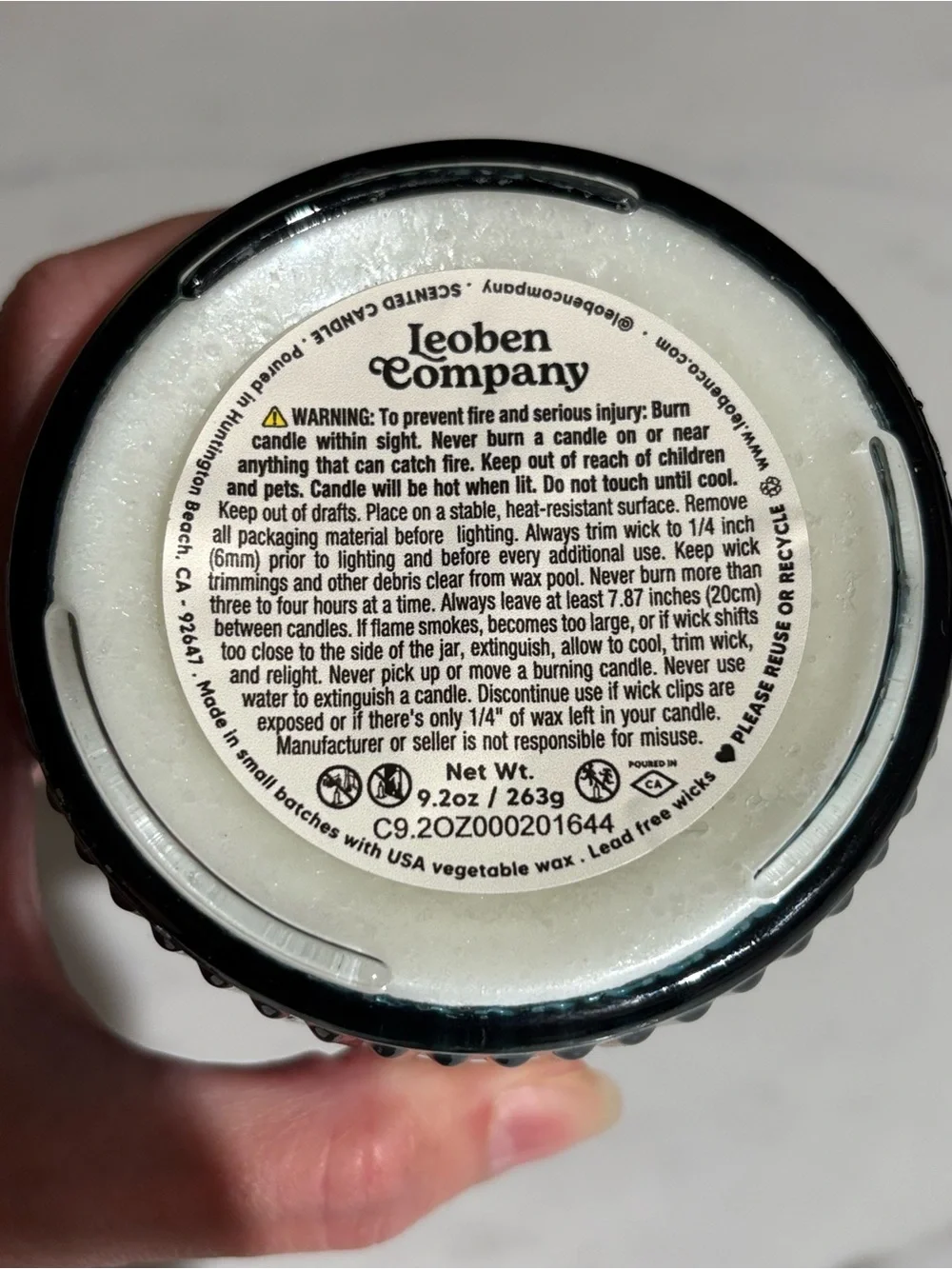 Leoben Company Amber Saffron Scented Candle 9.2 Oz